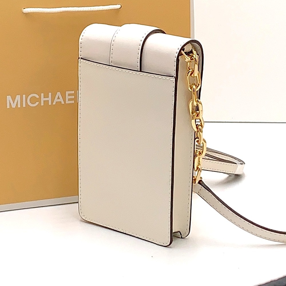 NWT MICHAEL KORS CARMEN SMALL NORTH SOUTH PHONE XBODY OPTIC WHITE COLOR - Picture 2 of 16